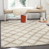 Safavieh Dallas Shag Collection SGDS258B Ivory and Beige Area Rug (8 x 10)