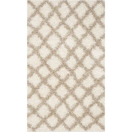  Safavieh Dallas Shag Collection SGDS258B Ivory and Beige Area Rug (8 x 10)