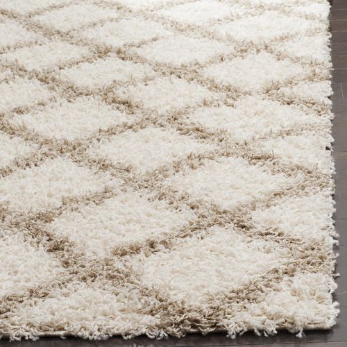  Safavieh Dallas Shag Collection SGDS258B Ivory and Beige Area Rug (8 x 10)