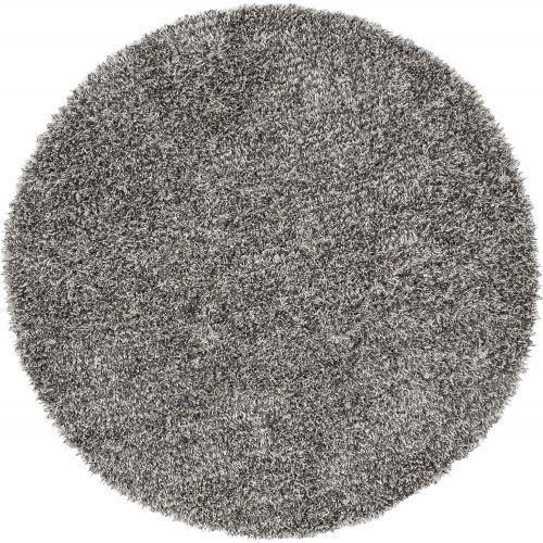  Safavieh New Orleans Shag Collection SG531-7612 Platinum and Ivory Polyester Round Area Rug (7 Diameter)