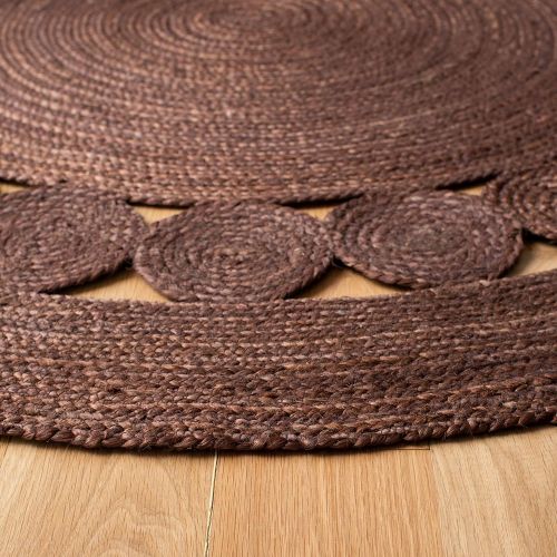  Safavieh NF364C-6R Natural Fiber Collection Grey Jute Round Area Rug, 6 Diameter