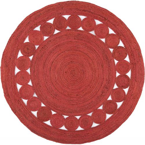  Safavieh NF364C-6R Natural Fiber Collection Grey Jute Round Area Rug, 6 Diameter