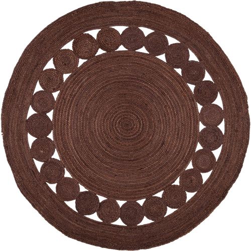  Safavieh NF364C-6R Natural Fiber Collection Grey Jute Round Area Rug, 6 Diameter