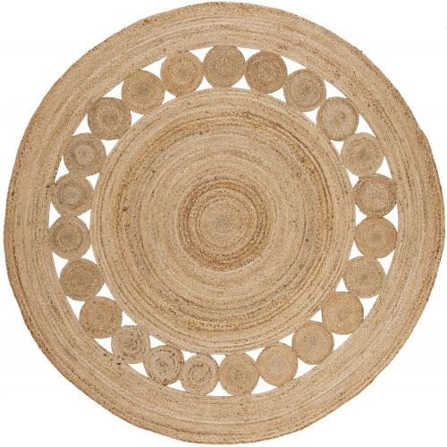  Safavieh NF364C-6R Natural Fiber Collection Grey Jute Round Area Rug, 6 Diameter