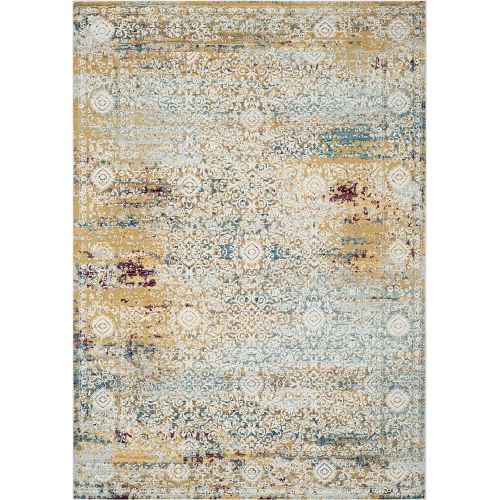  Safavieh Aria Collection ARA183Y Yellow and Cream Abstract Area Rug (9 x 12)