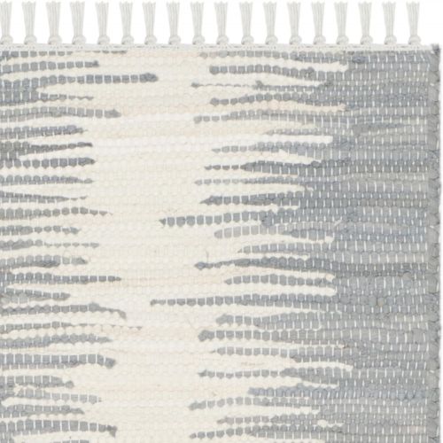  Safavieh Montauk Collection MTK751K Handmade Flatweave Grey Cotton Round Area Rug (6 Diameter)