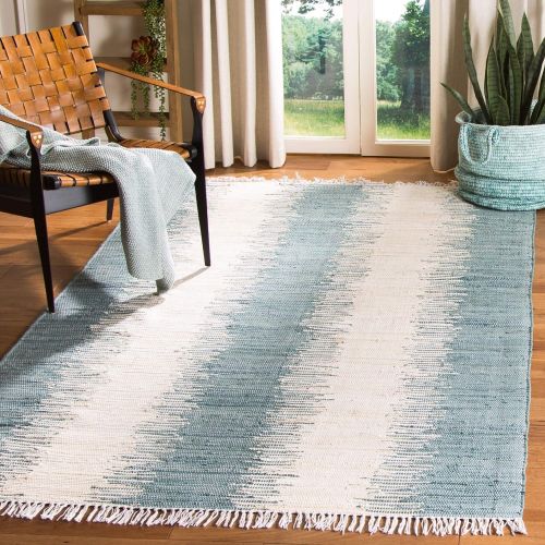  Safavieh Montauk Collection MTK751K Handmade Flatweave Grey Cotton Round Area Rug (6 Diameter)