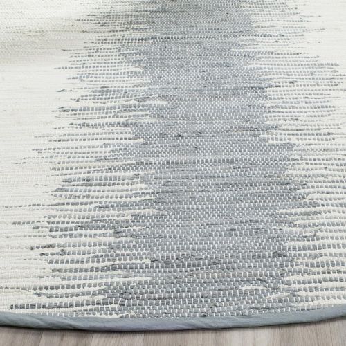  Safavieh Montauk Collection MTK751K Handmade Flatweave Grey Cotton Round Area Rug (6 Diameter)