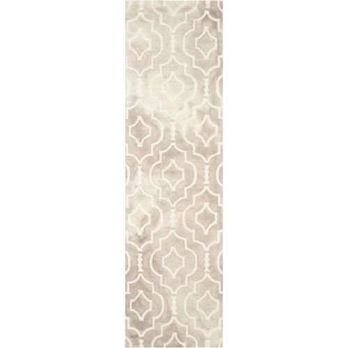  Safavieh Dip Dye Collection DDY538G Handmade Geometric Moroccan Watercolor Beige and Ivory Wool Runner (23 x 8)
