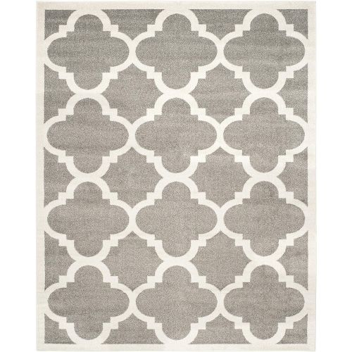  Safavieh Amherst Collection AMT423R Dark Grey and Beige Indoor Outdoor Area Rug (8 x 10)