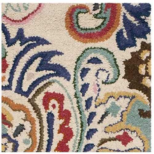  Safavieh Bella Collection BEL118A Handmade Ivory and Blue Premium Wool Runner (23 x 9)