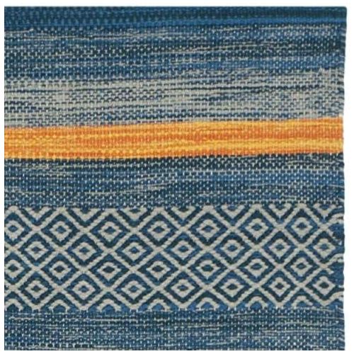  Safavieh Montauk Collection MTK213A Blue and Orange Area Rug (6 Square)