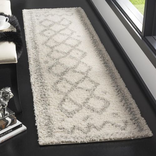  Safavieh Arizona Shag Collection ASG749G Ivory and Grey Area Rug (9 x 12)