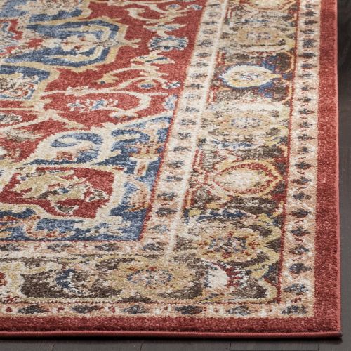  Safavieh Bijar Collection BIJ605R Traditional Oriental Vintage Red and Royal Blue Runner (23 x 8)