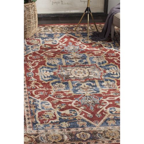  Safavieh Bijar Collection BIJ605R Traditional Oriental Vintage Red and Royal Blue Runner (23 x 8)