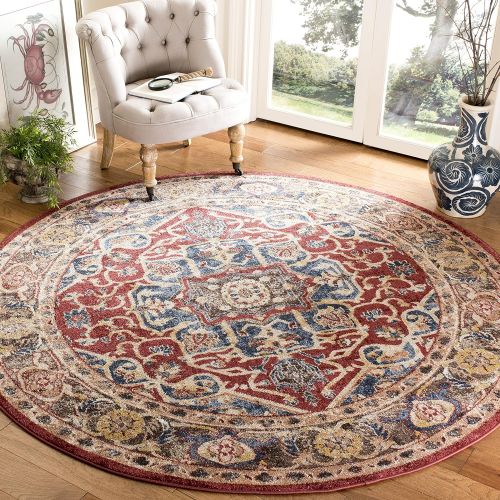  Safavieh Bijar Collection BIJ605R Traditional Oriental Vintage Red and Royal Blue Runner (23 x 8)