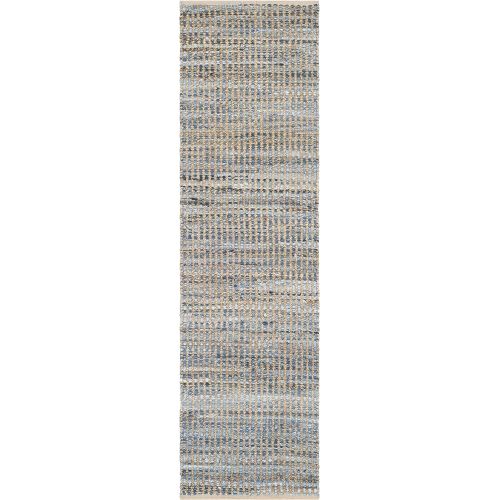 닌자 Safavieh Cape Cod Collection CAP352A Hand Woven Flatweave Natural and Blue Striped Jute Area Rug (6 x 9)