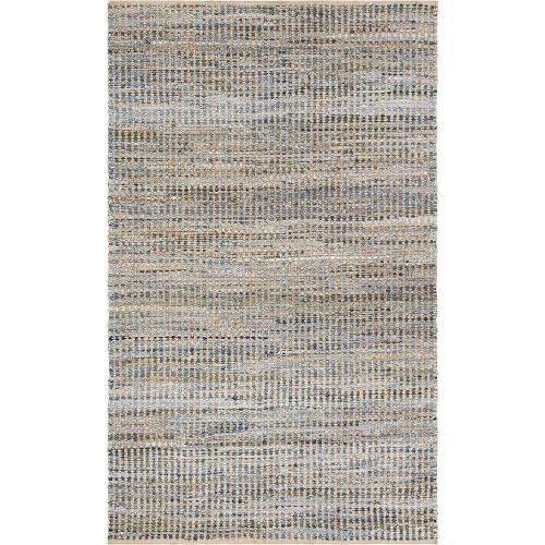 닌자 Safavieh Cape Cod Collection CAP352A Hand Woven Flatweave Natural and Blue Striped Jute Area Rug (6 x 9)