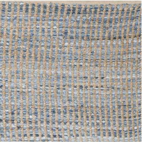 닌자 Safavieh Cape Cod Collection CAP352A Hand Woven Flatweave Natural and Blue Striped Jute Area Rug (6 x 9)