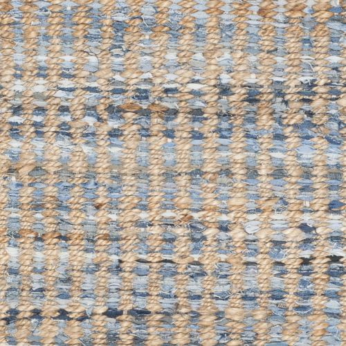 닌자 Safavieh Cape Cod Collection CAP352A Hand Woven Flatweave Natural and Blue Striped Jute Area Rug (6 x 9)