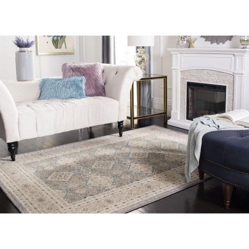  Safavieh Sofia Collection SOF366B Vintage Light Grey and Beige Distressed Area Rug (8 x 11)