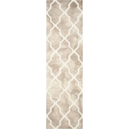  Safavieh Dip Dye Collection DDY540G Handmade Geometric Moroccan Watercolor Beige and Ivory Wool Runner (23 x 6)