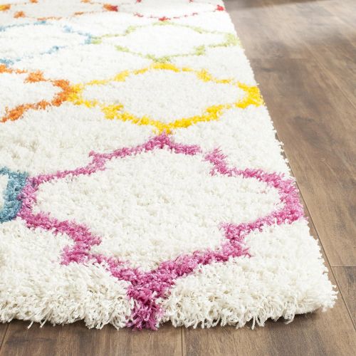  Safavieh Kids Shag Collection SGK569A Ivory and Multi Area Rug (4 x 6)