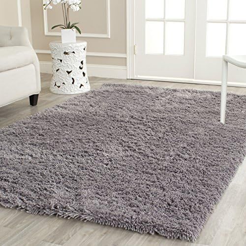  Safavieh Classic Shag Collection SG240G Handmade Grey Area Rug (86 x 116)