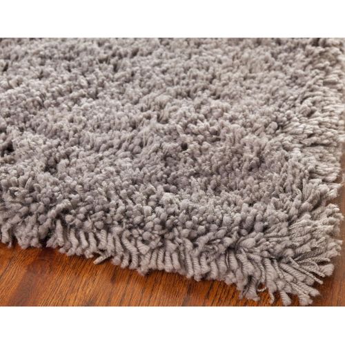  Safavieh Classic Shag Collection SG240G Handmade Grey Area Rug (86 x 116)