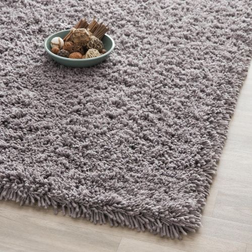  Safavieh Classic Shag Collection SG240G Handmade Grey Area Rug (86 x 116)