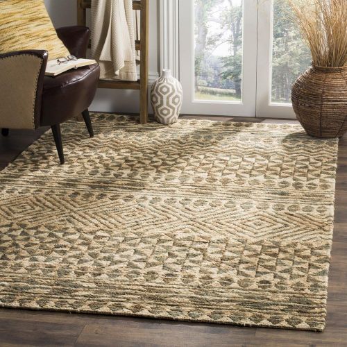  Safavieh ORG703A-5 Organic Collection Abstract Area Rug, 5 x 8, SlateNatural Jute