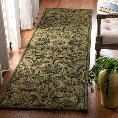  Safavieh Antiquities Collection AT824A Handmade Traditional Olive and Green Wool Area Rug (9 x 12)