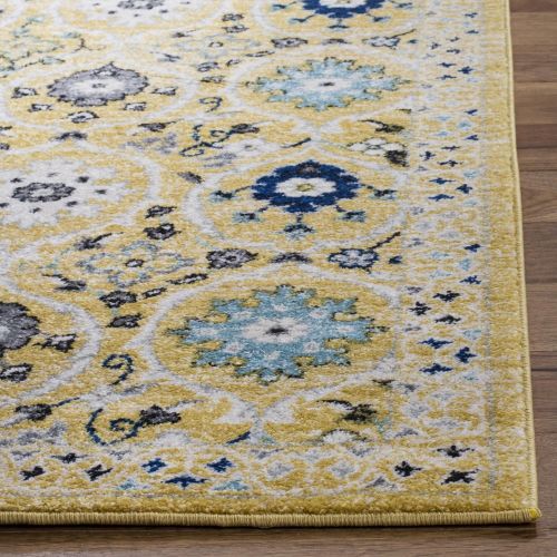  Safavieh Evoke Collection EVK210C Contemporary Ivory and Blue Area Rug (51 x 76)