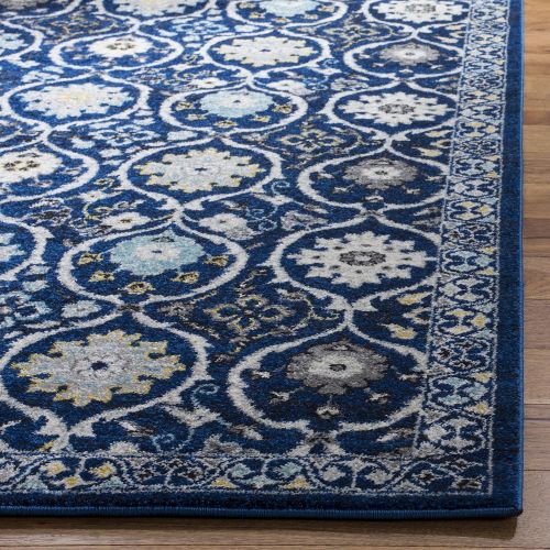  Safavieh Evoke Collection EVK210C Contemporary Ivory and Blue Area Rug (51 x 76)