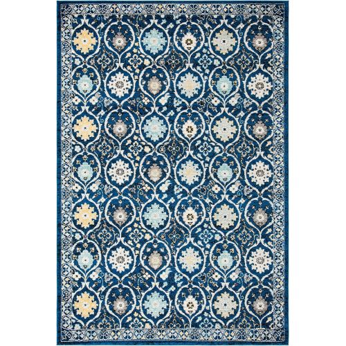  Safavieh Evoke Collection EVK210C Contemporary Ivory and Blue Area Rug (51 x 76)