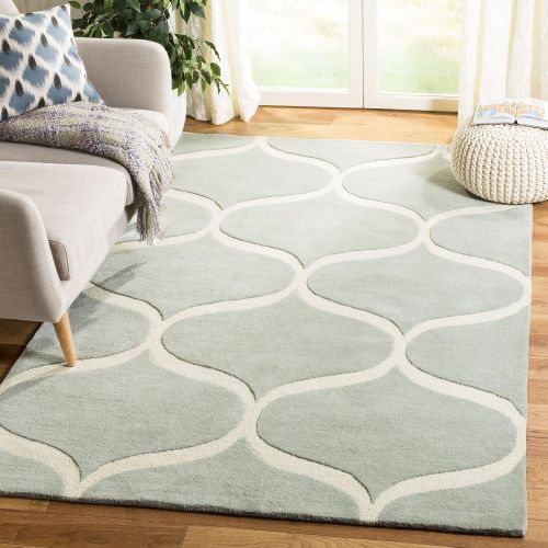  Safavieh Cambridge Collection CAM730G Grey and Ivory Moroccan Ogee Area Rug (5 x 8)