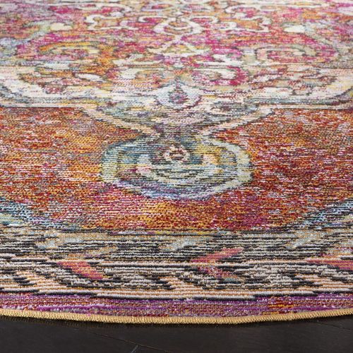  Safavieh Crystal Collection CRS502A Orange and Light Blue Bohemian Medallion Area Rug (8 x 10)