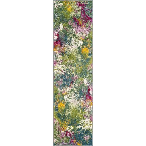  Safavieh Water Color Collection WTC697C Green and Fuchsia Area Rug, 4 x 6