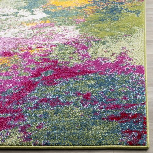  Safavieh Water Color Collection WTC697C Green and Fuchsia Area Rug, 4 x 6