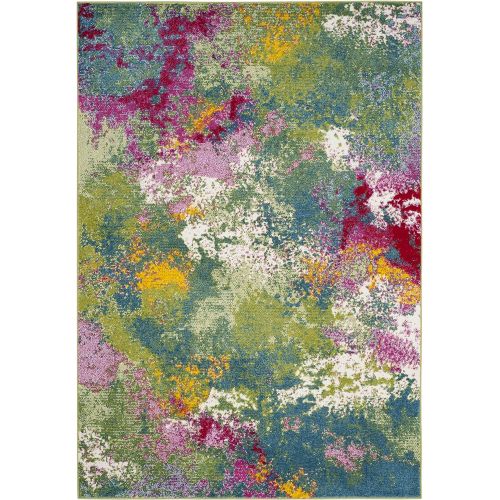  Safavieh Water Color Collection WTC697C Green and Fuchsia Area Rug, 4 x 6