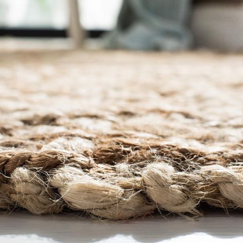  Safavieh Natural Fiber Collection NF458A Hand Woven Bleach and Natural Jute Area Rug (9 x 12)
