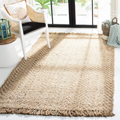  Safavieh Natural Fiber Collection NF458A Hand Woven Bleach and Natural Jute Area Rug (9 x 12)