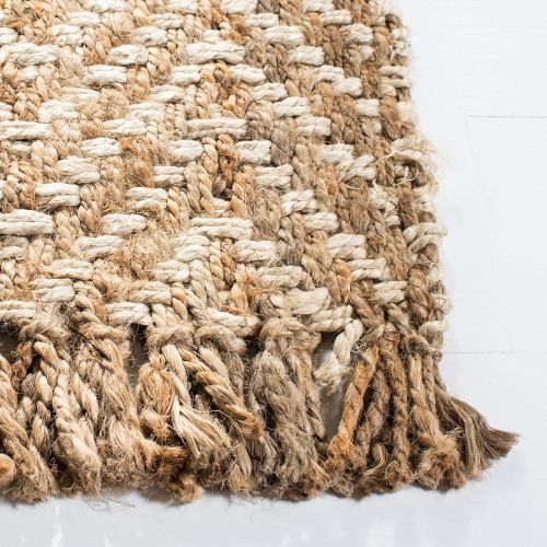  Safavieh Natural Fiber Collection NF458A Hand Woven Bleach and Natural Jute Area Rug (9 x 12)