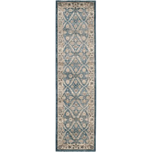  Safavieh Sofia Collection SOF378C Vintage Distressed Area Rug, 67 x 92, BlueBeige