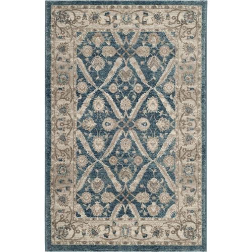  Safavieh Sofia Collection SOF378C Vintage Distressed Area Rug, 67 x 92, BlueBeige