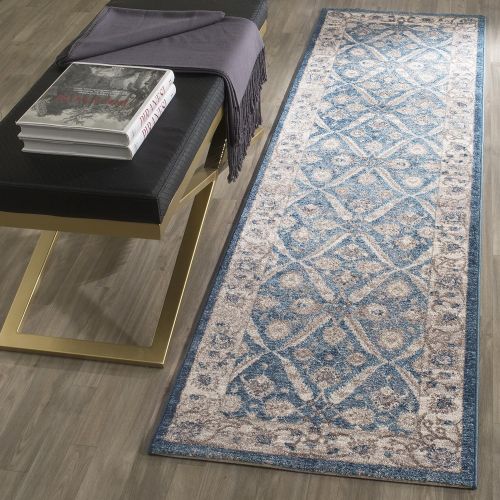  Safavieh Sofia Collection SOF378C Vintage Distressed Area Rug, 67 x 92, BlueBeige