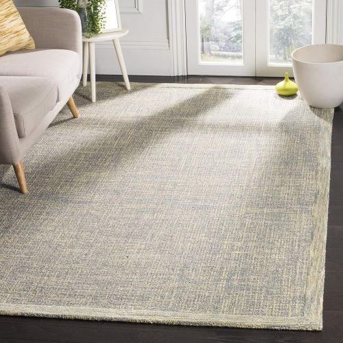  Safavieh Abstract Collection ABT220B Contemporary Handmade Gold and Grey Premium Wool Area Rug (8 x 10)