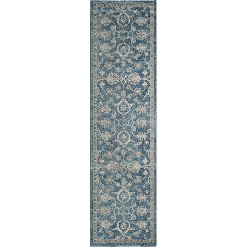  Safavieh Sofia Collection SOF386C Vintage Blue and Beige Distressed Area Rug (8 x 10)