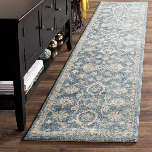  Safavieh Sofia Collection SOF386C Vintage Blue and Beige Distressed Area Rug (8 x 10)