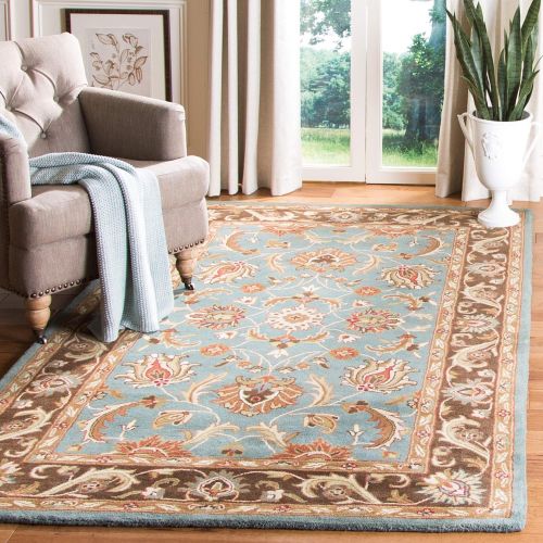  Safavieh Heritage Collection HG812B Handcrafted Traditional Oriental Blue and Brown Wool Area Rug (4 x 6)